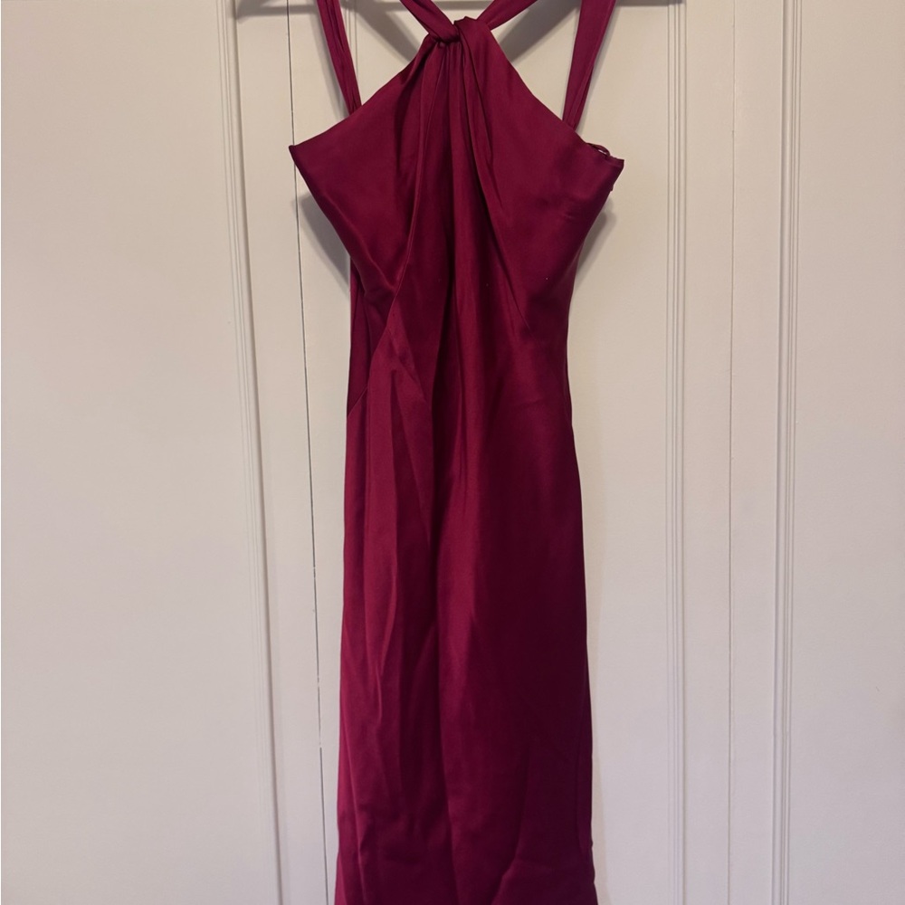 Elie Tahari Deep Red Backless Dress